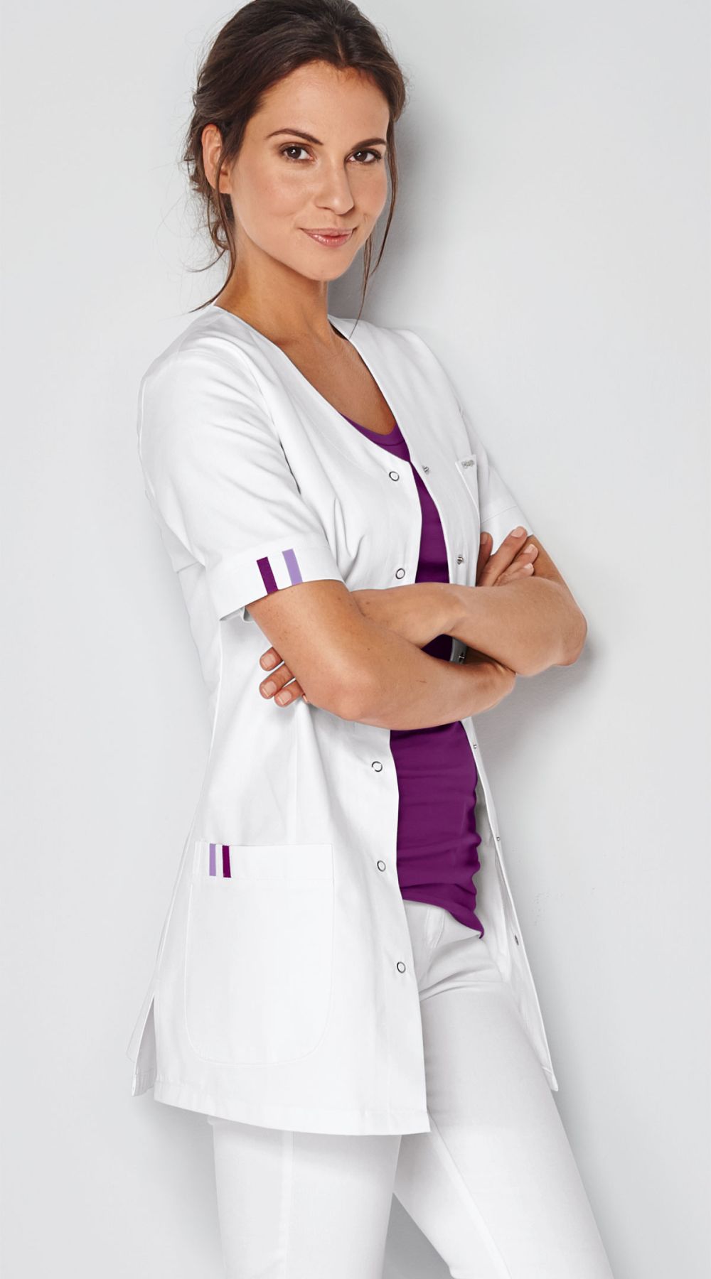 Blouse médicale avec boutonnière à pressions MARINO