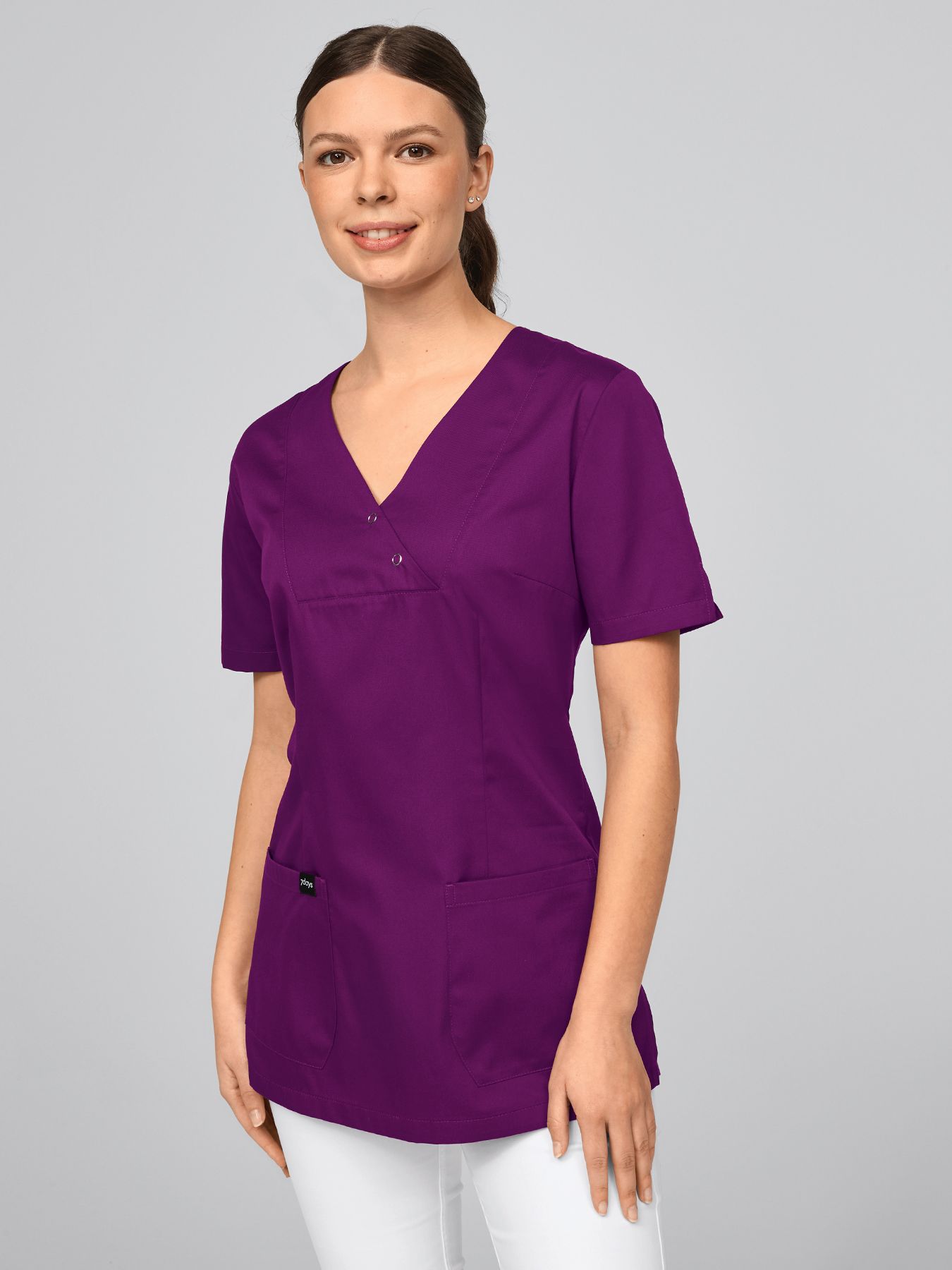 Tunique médicale à encolure V – 2 boutons-pression LAMIA