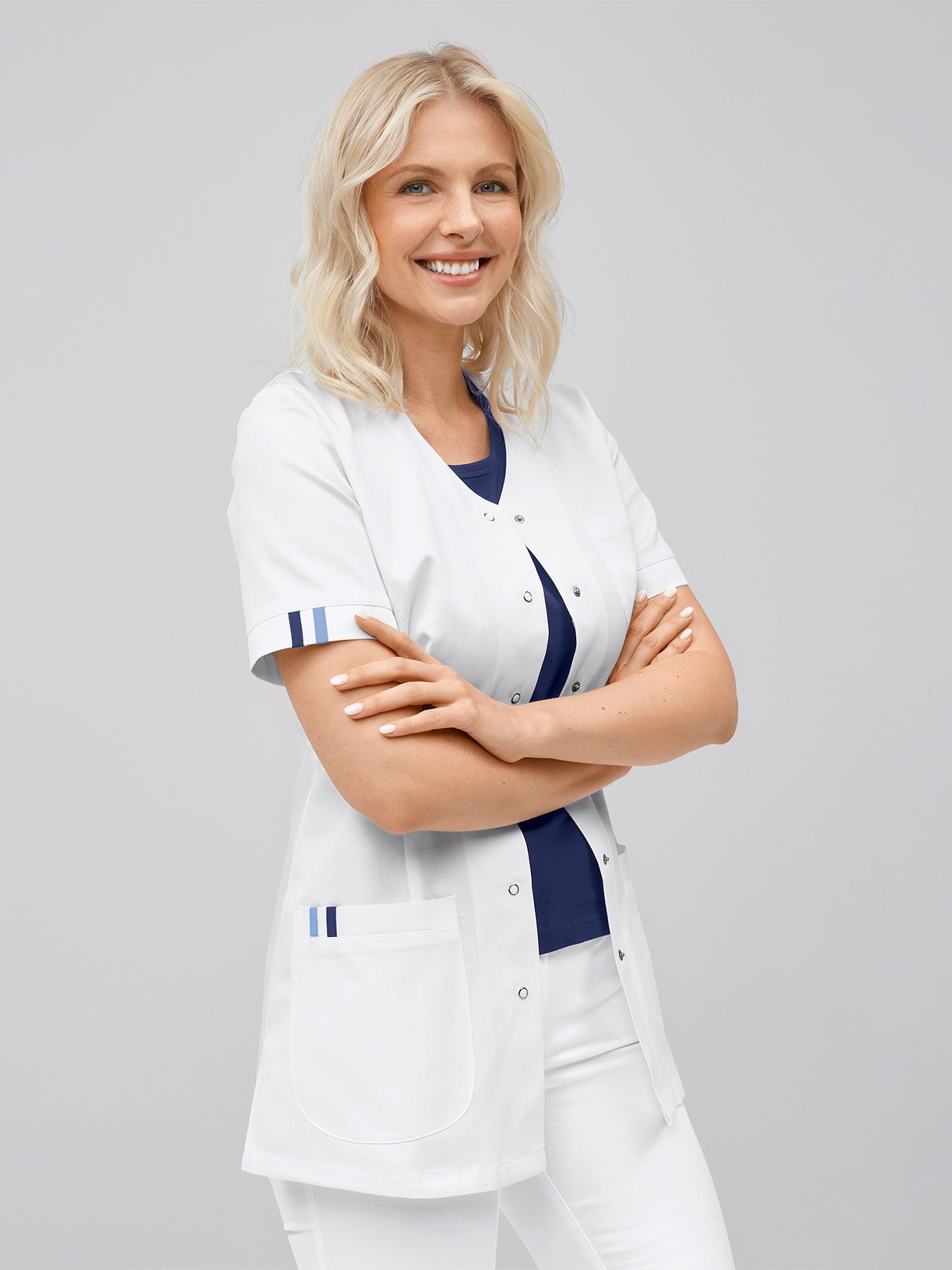 Blouse médicale avec boutonnière à pressions MARINO