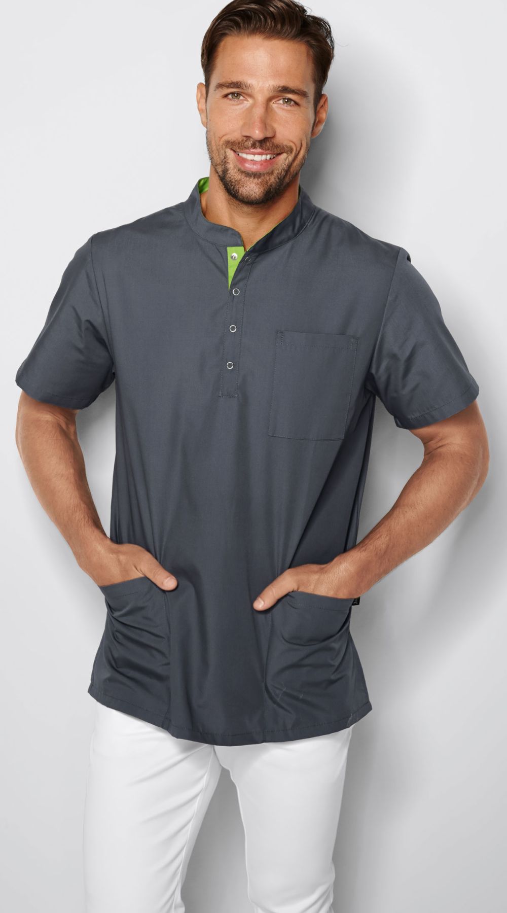 Tunique médicale facile à enfiler ANNAN – fermeture à boutons