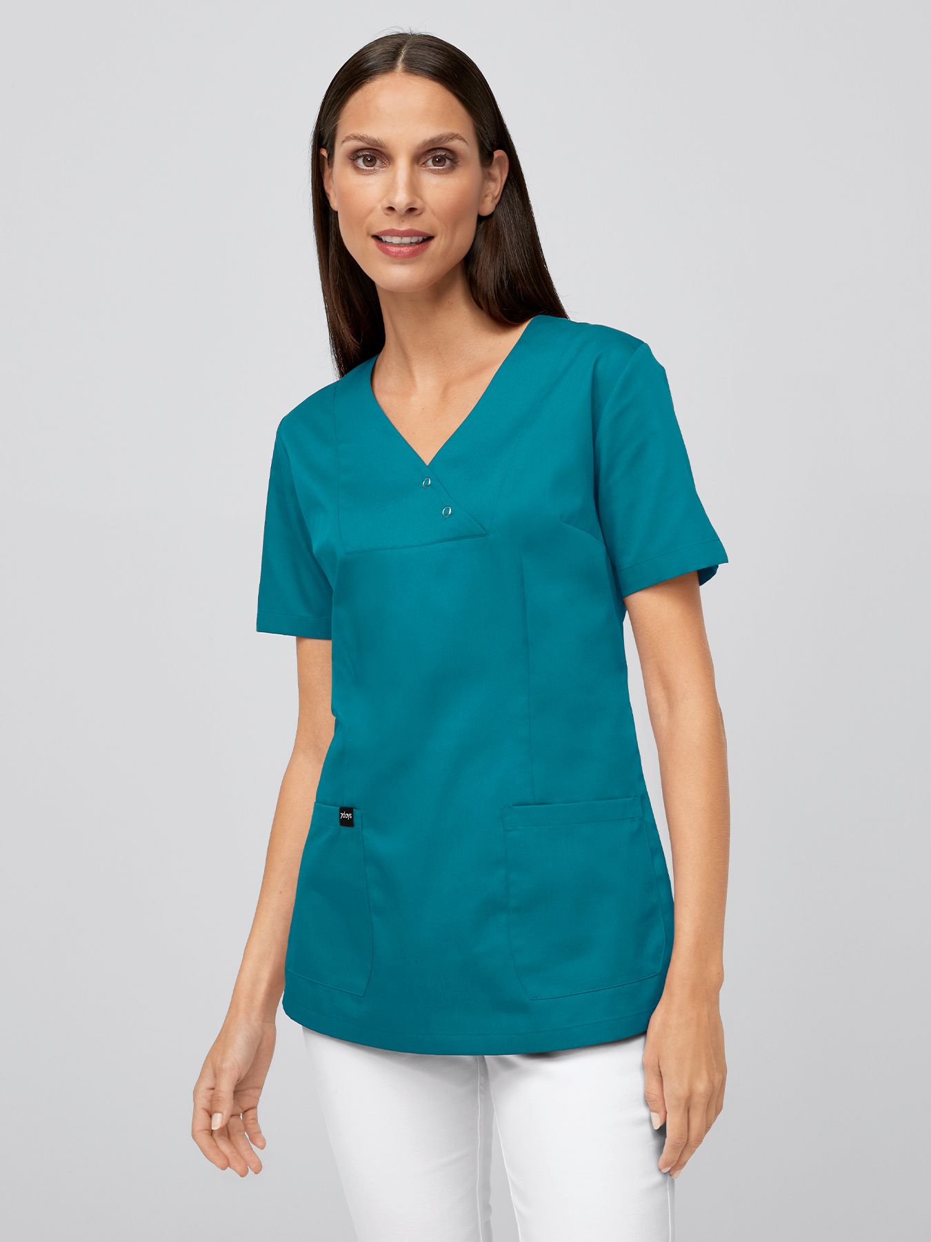Tunique médicale à encolure V – 2 boutons-pression LAMIA
