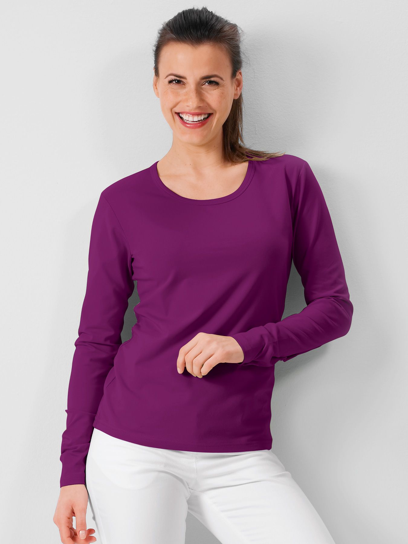 T-shirt femme à manches longues ZAMORA, lavage à 60°