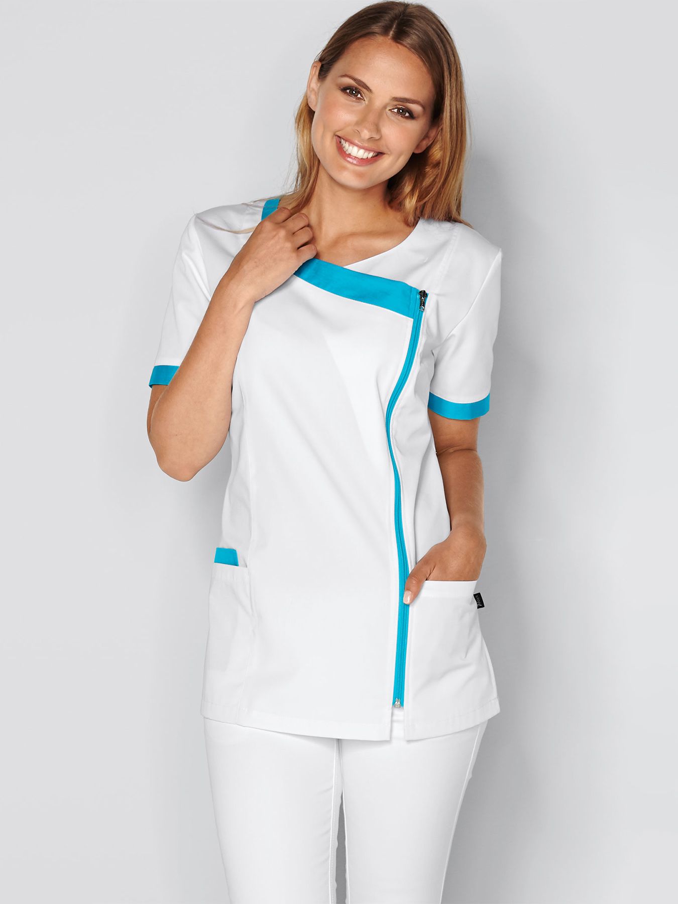 Blouse médicale avec fermeture éclair