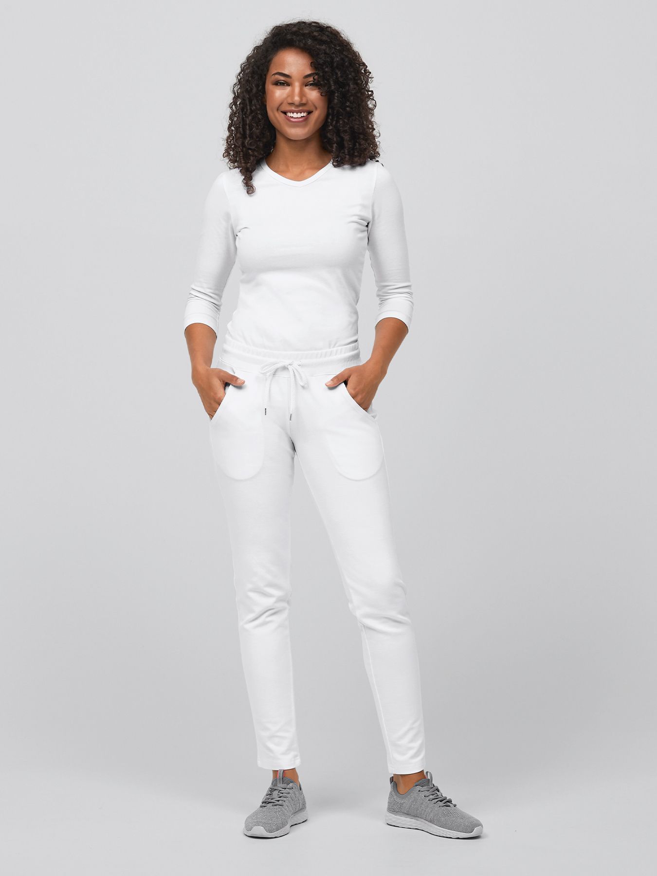 Pantalon décontracté en jersey opaque à maille interlock PETRA