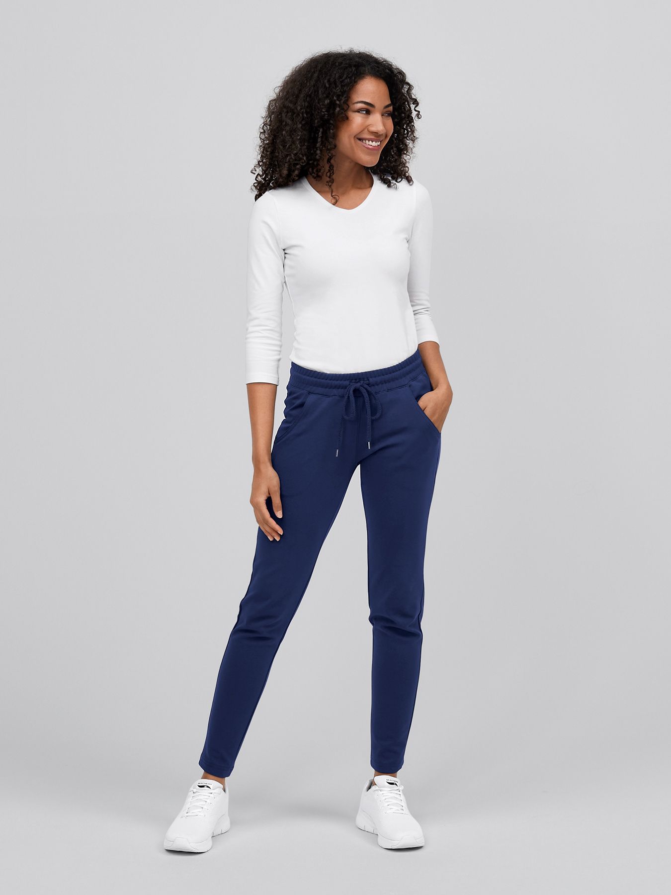 Pantalon décontracté en jersey opaque à maille interlock PETRA