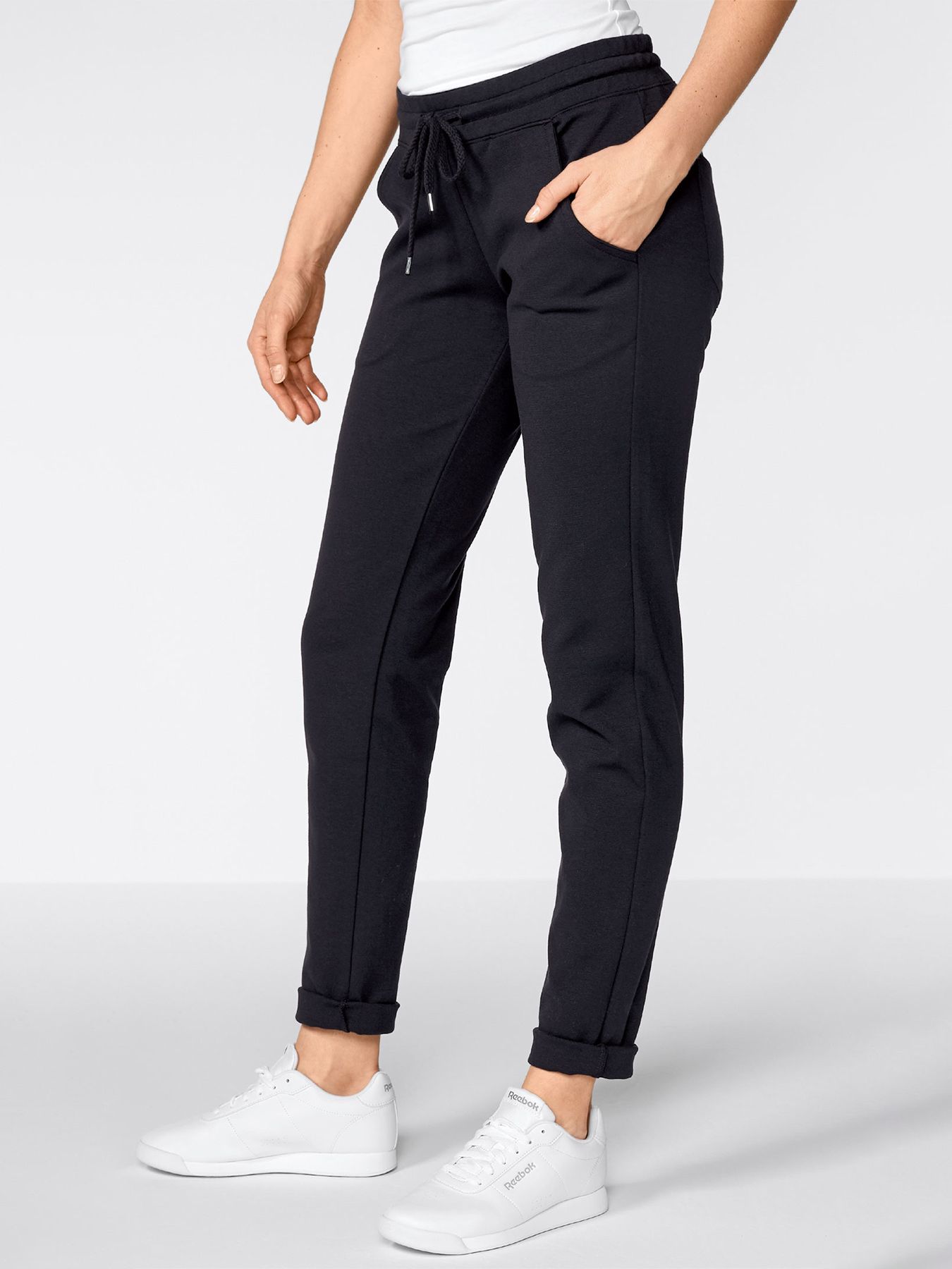 Pantalon décontracté en jersey opaque à maille interlock PETRA