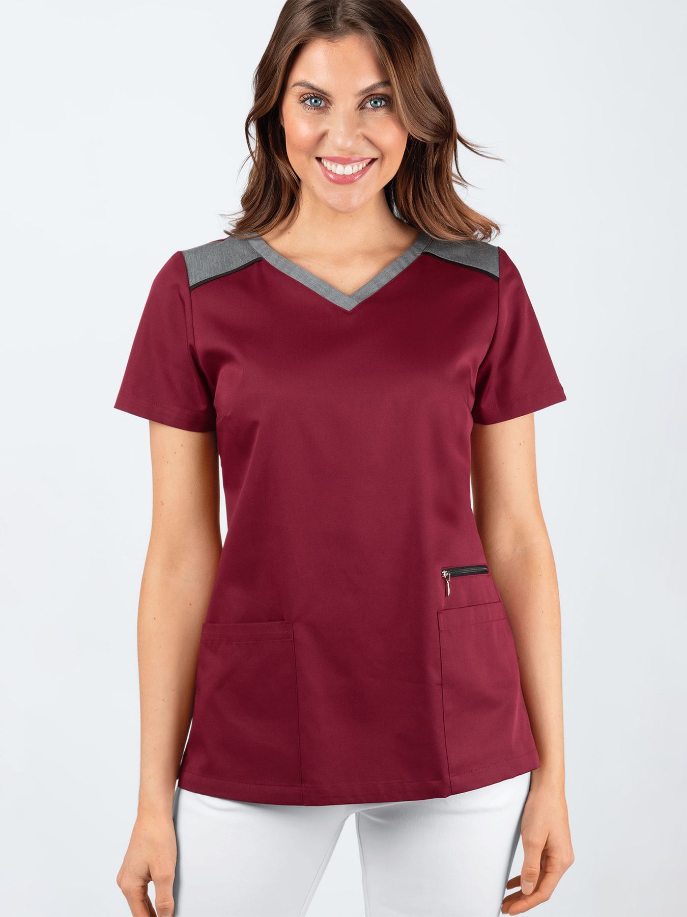 Tunique médicale à enfiler, coupe slim