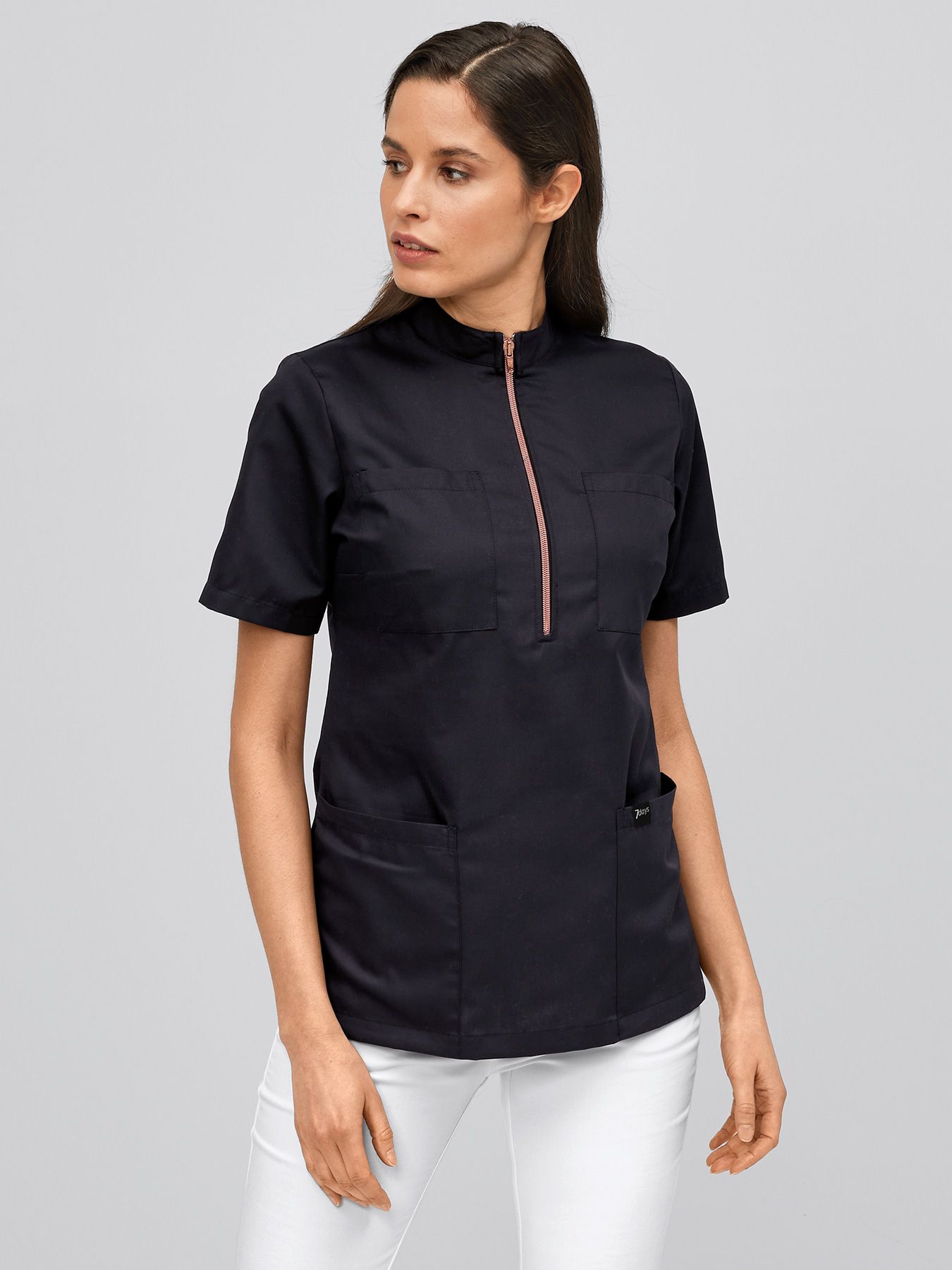 Tunique médicale à enfiler avec fermeture éclair