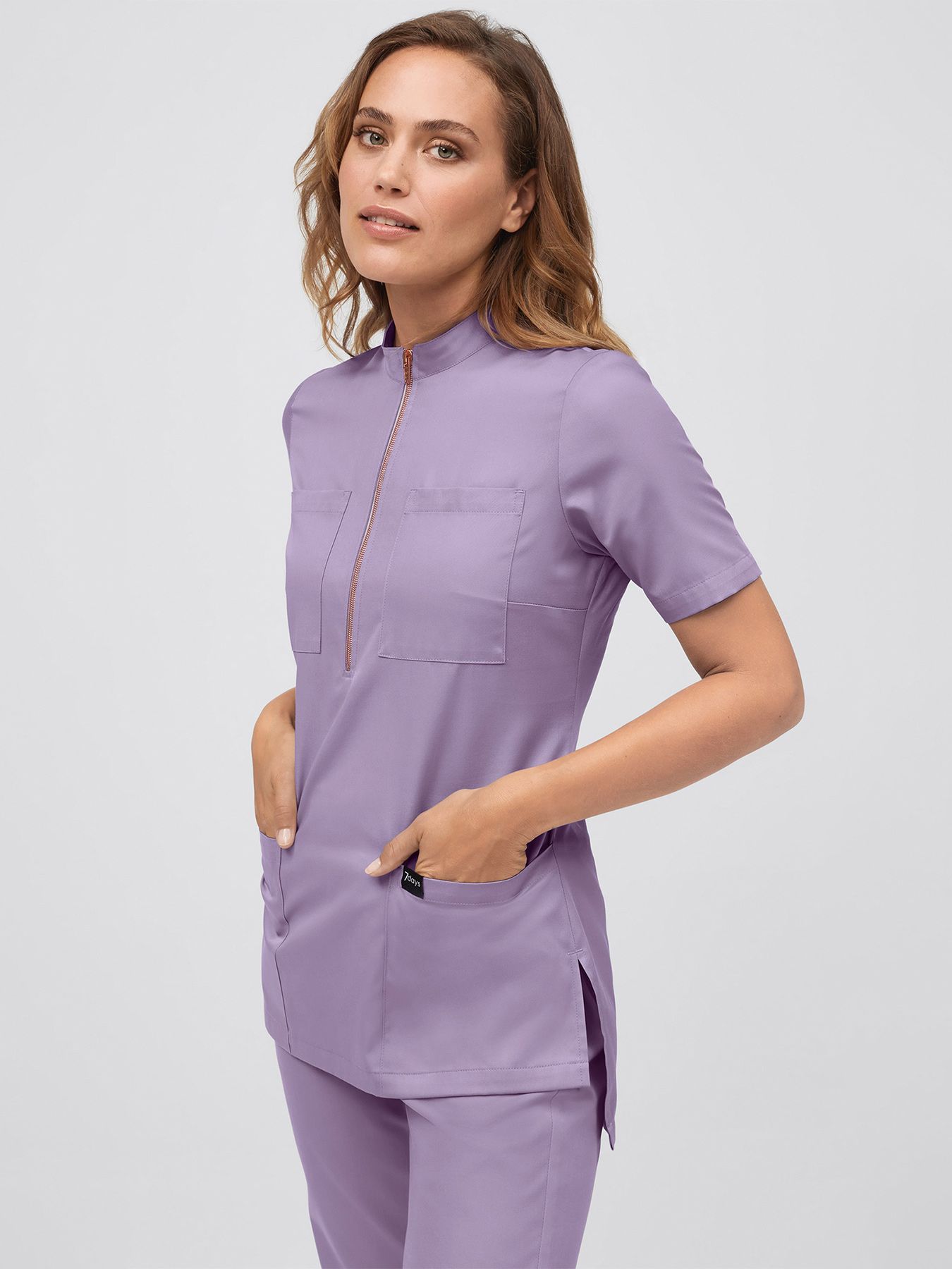 Tunique médicale à enfiler avec fermeture éclair