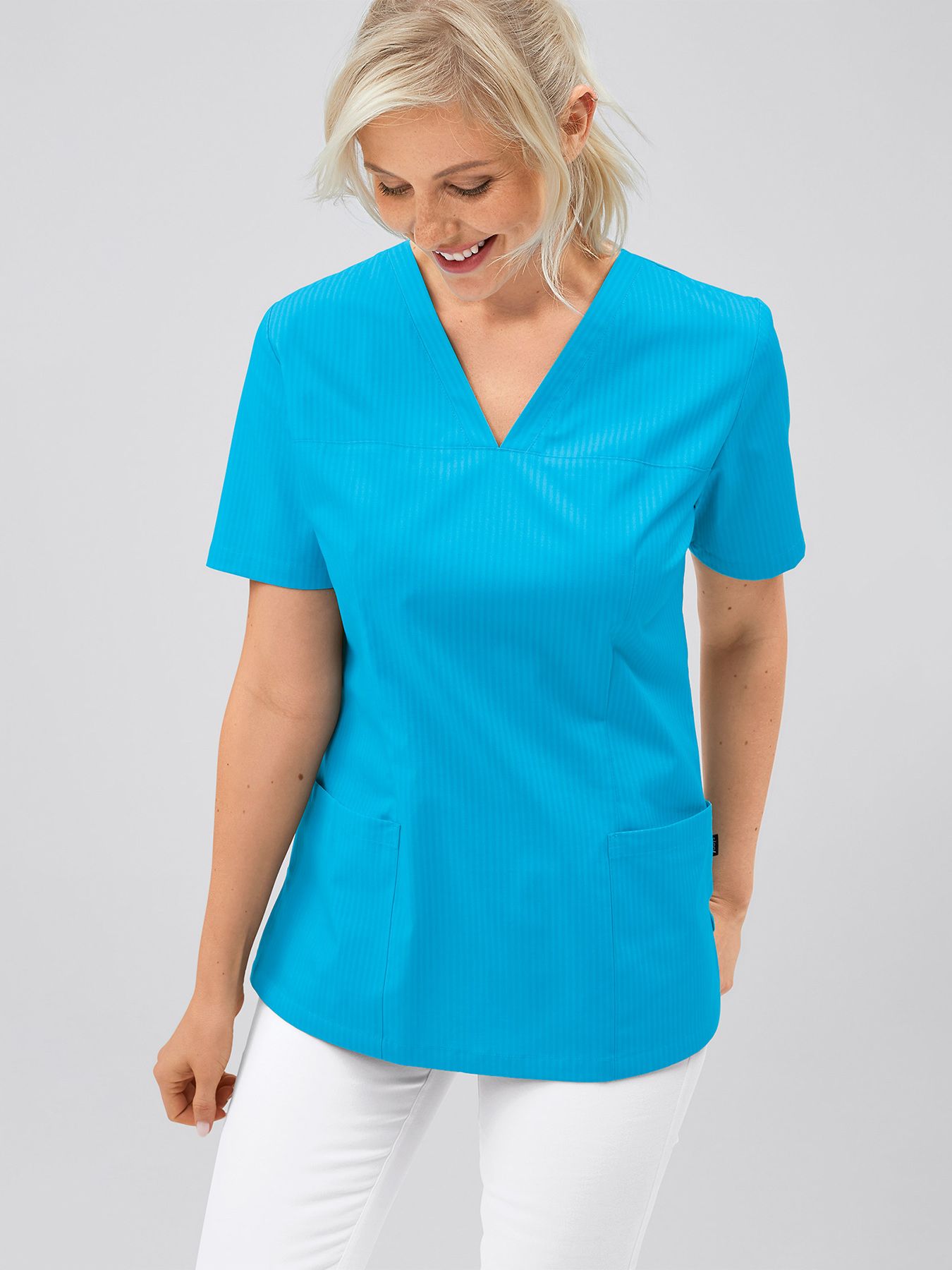 Tunique médicale à enfiler avec rayures