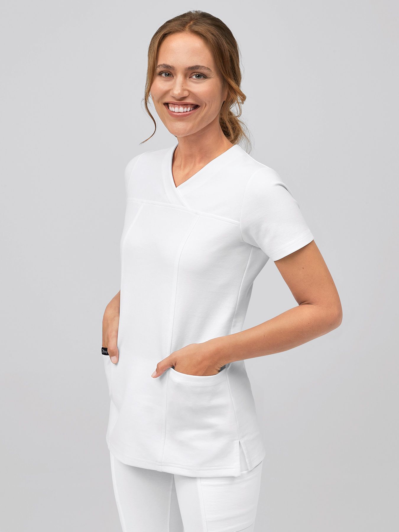 Tunique médicale en jersey à maille interlock PAOLA, lavage à 60°