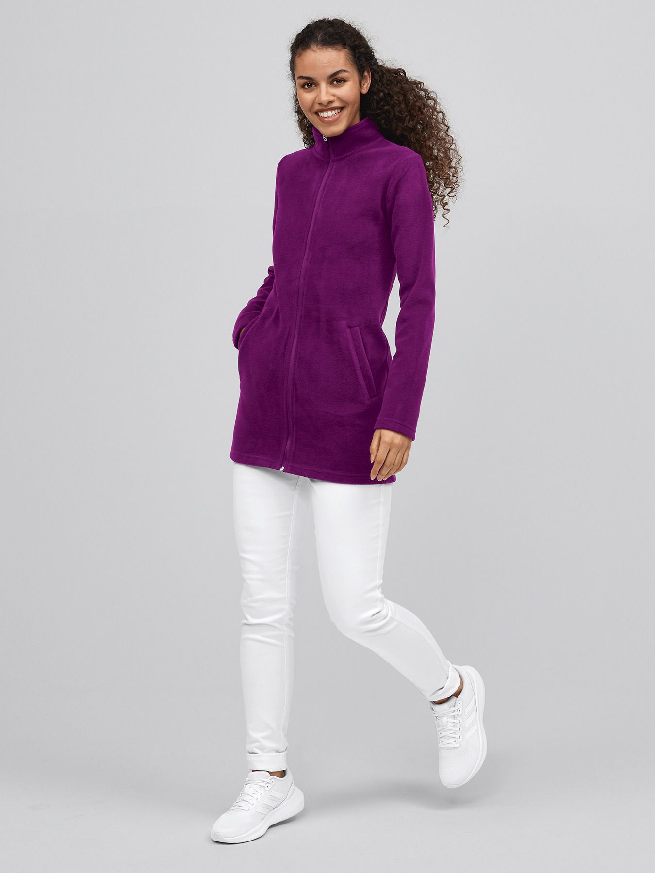 Veste polaire femme KIRUNA – coupe longue, lavage à 60°
