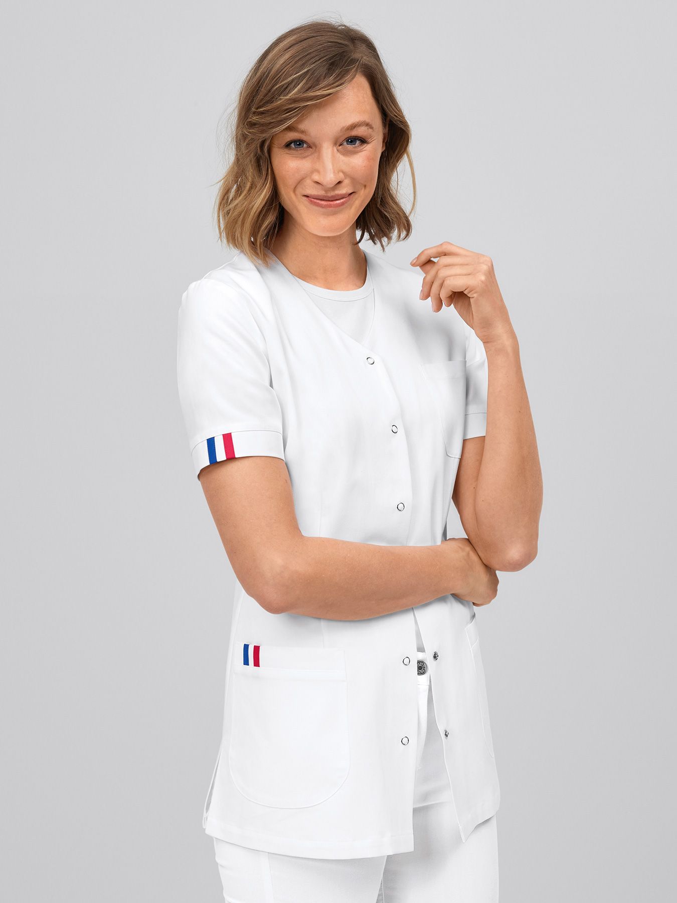 Blouse médicale avec boutonnière à pressions MARINO