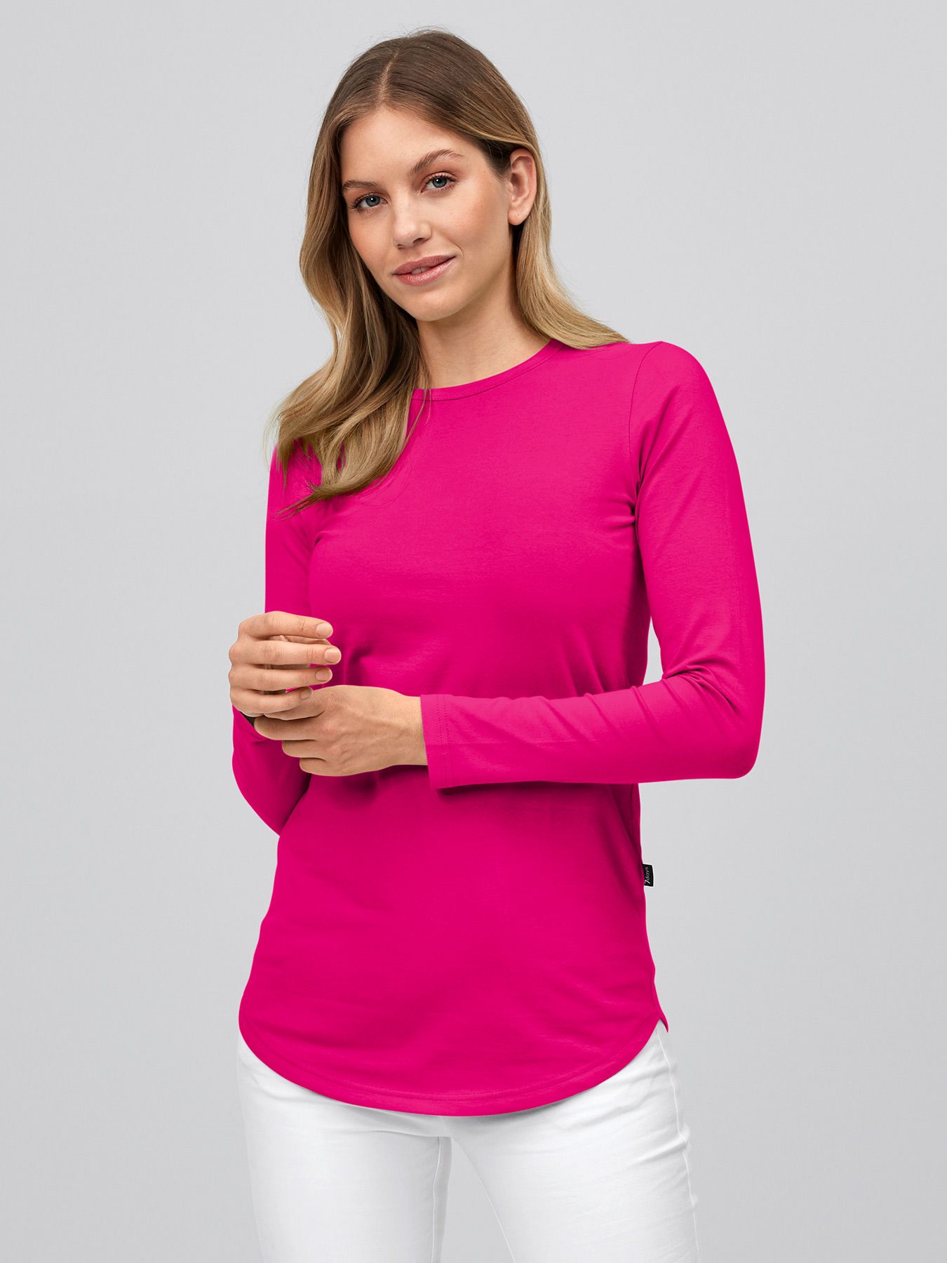 Shirt femme à manches longues, lavage à 60°