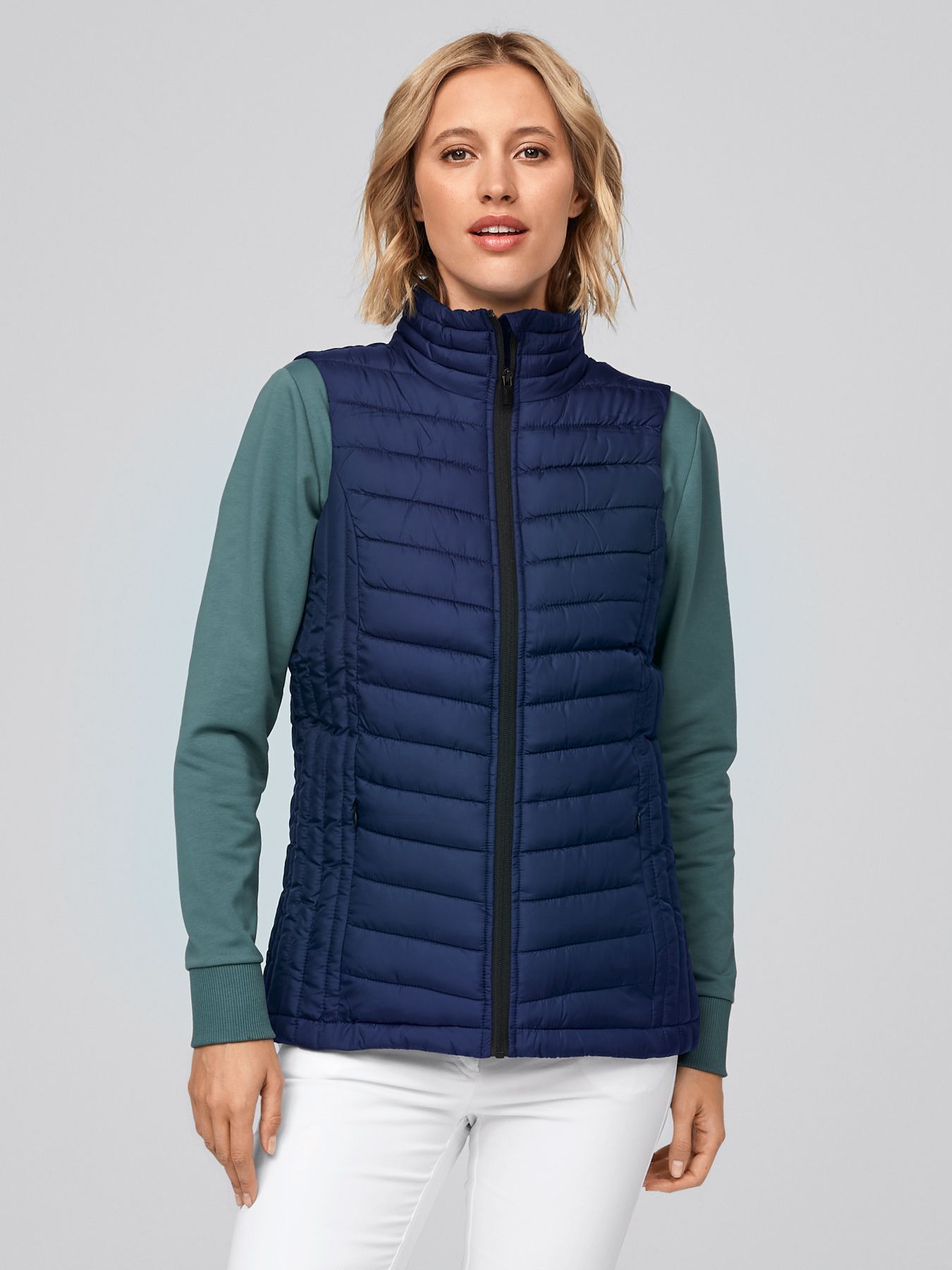 Veste matelassée sans manches pour femme 