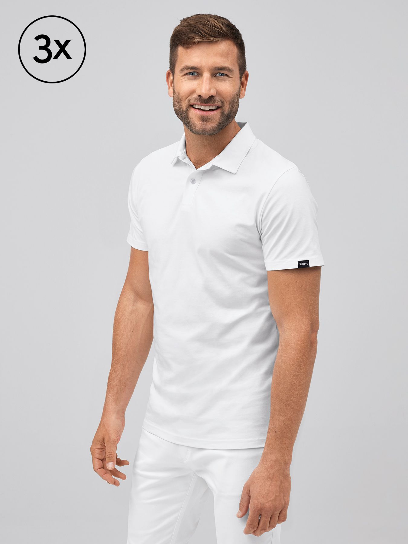 Polo mixte en single jersey MADRID – lot de 3 – blanc