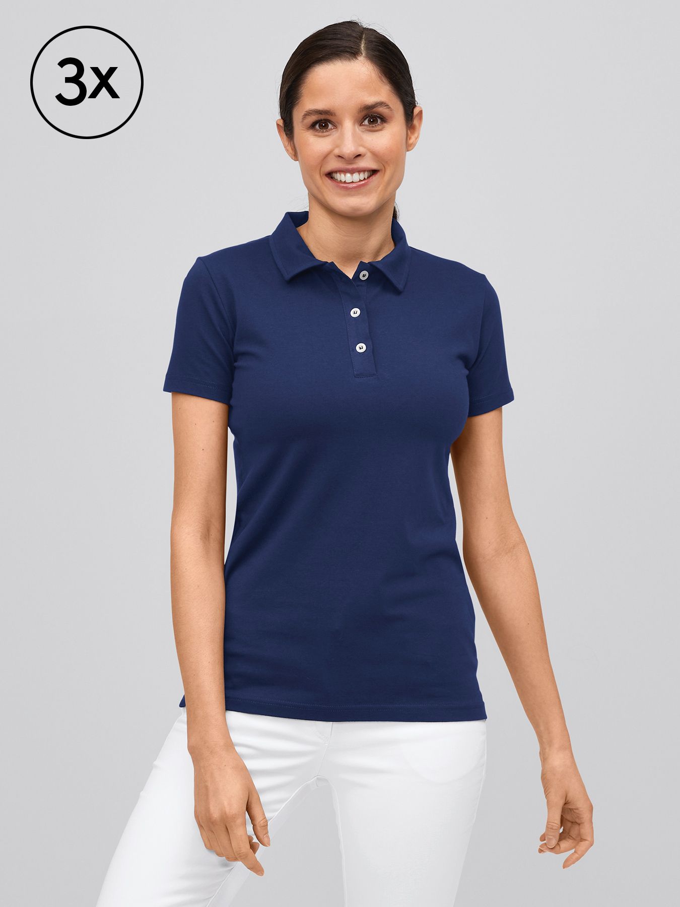 Shirt polo femme en single jersey MATERA – lot de 3